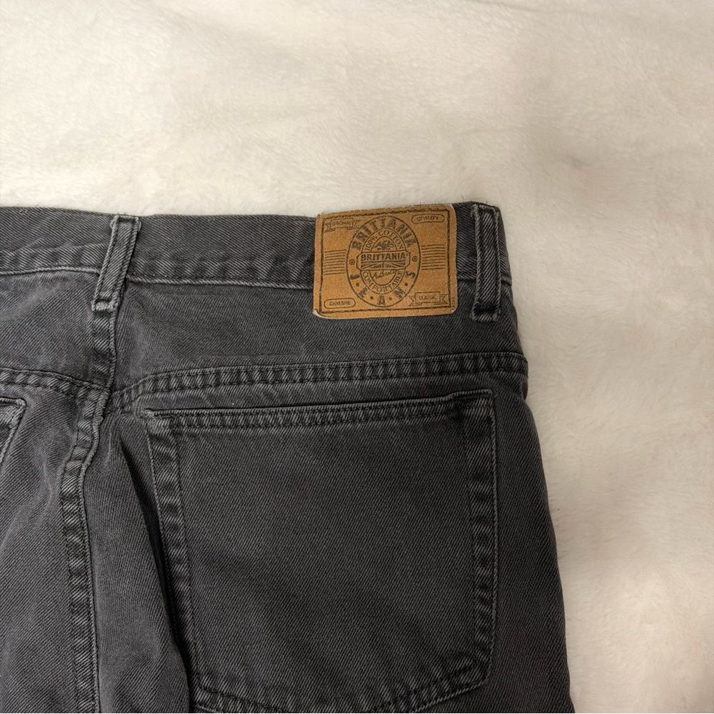 Vintage 90s Brittania Black Faded Relaxed Straight Jeans 34 Grunge Dad - Picture 5 of 9